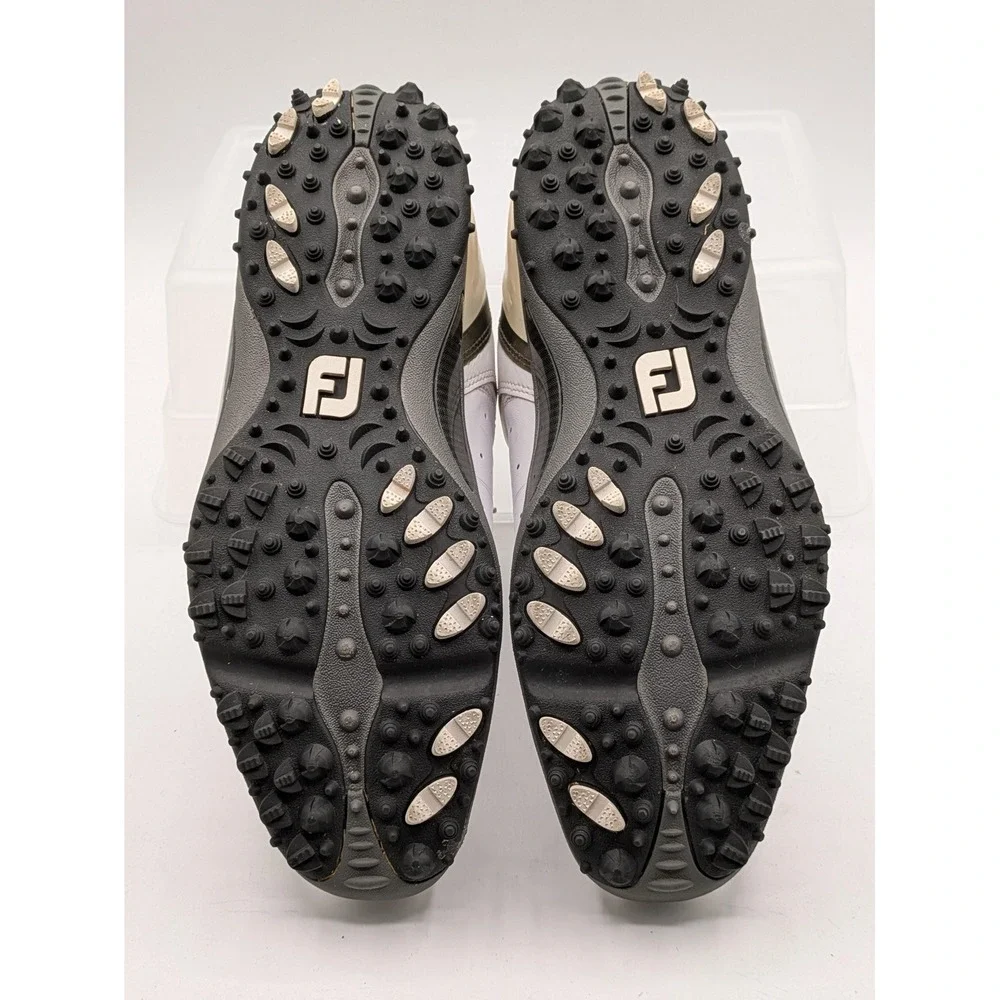 FootJoy FJ Sport Shoes Mens Size 8.5 White Leather Spiked Golf Sneakers 53111